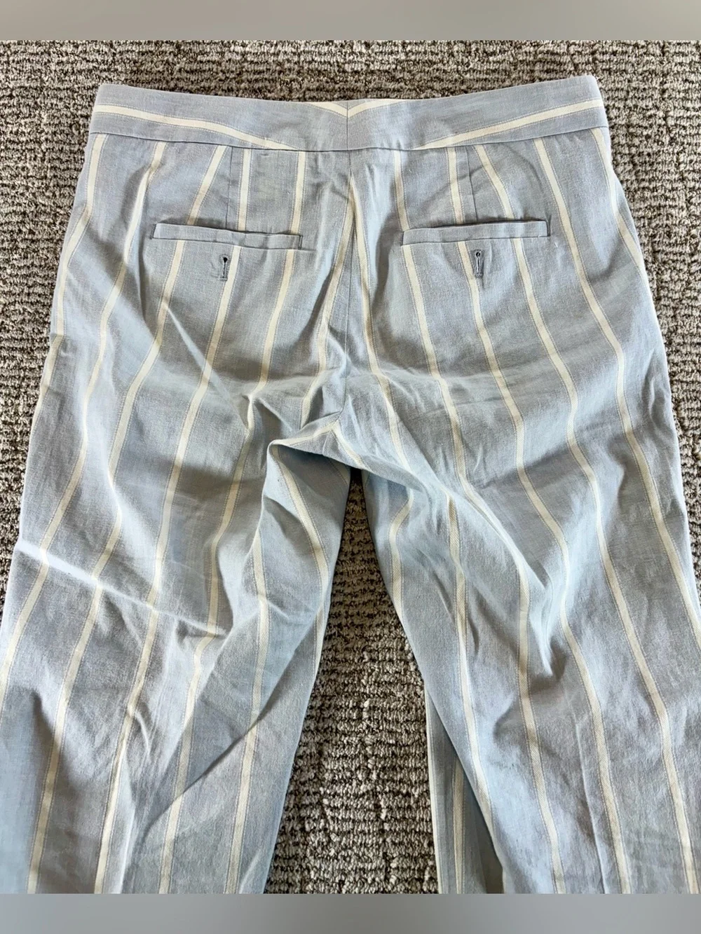 Banana Republic Women’s Size 4‎ Blue-White Avery Linen-Blend Pants